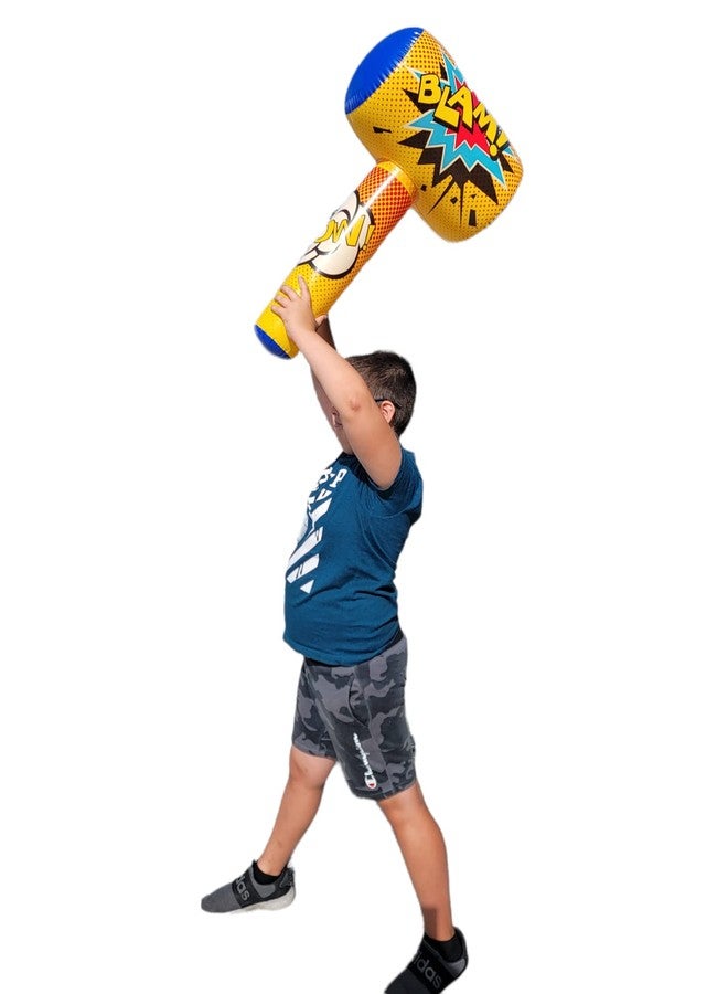 AMERICAN WIT Huge Super Hero Inflatable Bopper (30" x 17") Suprehero Inflate Hammer, Mullet for Play Fights and Action (2 Pack) - Image 2